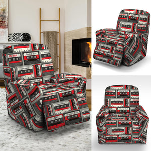 Retro Cassette Tape Pattern Print Recliner Slipcover