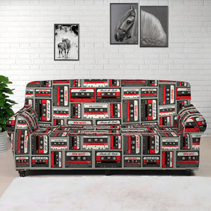 Retro Cassette Tape Pattern Print Sofa Cover