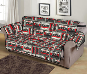 Retro Cassette Tape Pattern Print Sofa Protector