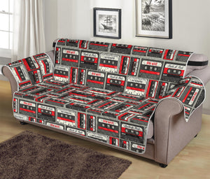 Retro Cassette Tape Pattern Print Sofa Protector