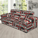 Retro Cassette Tape Pattern Print Sofa Slipcover