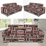 Retro Cassette Tape Pattern Print Sofa Slipcover