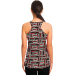 Retro Cassette Tape Pattern Print Women's Racerback Tank Top