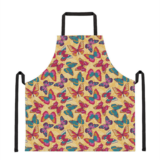 Retro Colorful Butterfly Pattern Print Apron