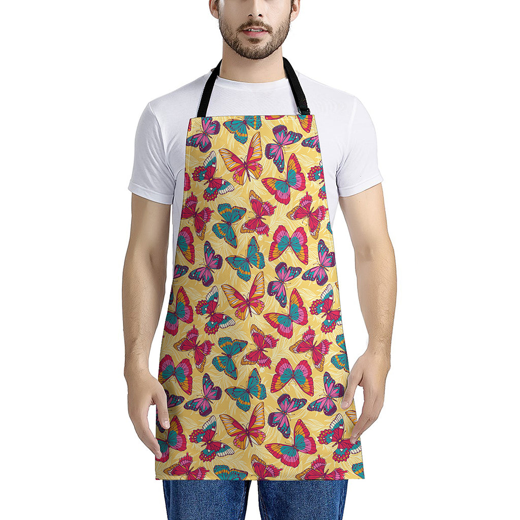 Retro Colorful Butterfly Pattern Print Apron