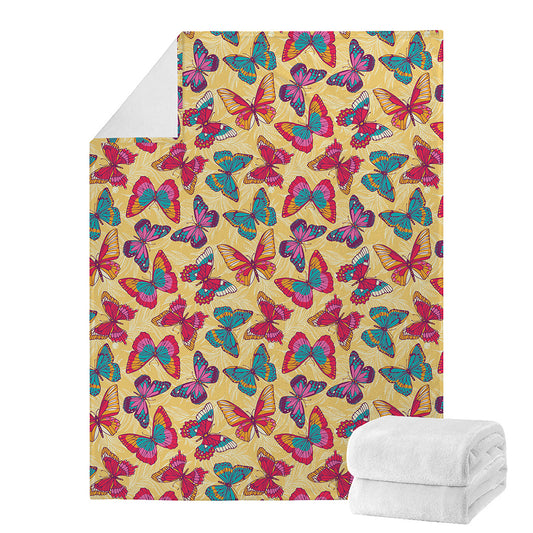Retro Colorful Butterfly Pattern Print Blanket