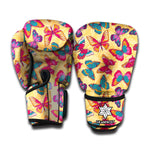 Retro Colorful Butterfly Pattern Print Boxing Gloves