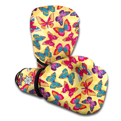 Retro Colorful Butterfly Pattern Print Boxing Gloves