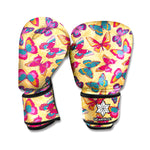 Retro Colorful Butterfly Pattern Print Boxing Gloves