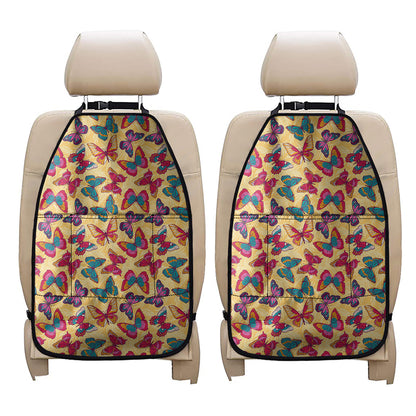 Retro Colorful Butterfly Pattern Print Car Seat Organizers