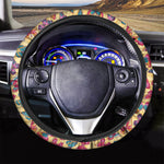 Retro Colorful Butterfly Pattern Print Car Steering Wheel Cover