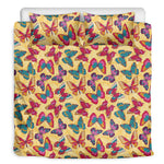 Retro Colorful Butterfly Pattern Print Duvet Cover Bedding Set