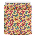 Retro Colorful Butterfly Pattern Print Duvet Cover Bedding Set