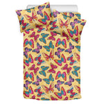 Retro Colorful Butterfly Pattern Print Duvet Cover Bedding Set