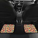 Retro Colorful Butterfly Pattern Print Front and Back Car Floor Mats