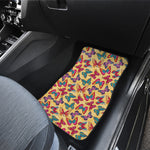 Retro Colorful Butterfly Pattern Print Front and Back Car Floor Mats