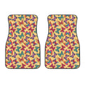 Retro Colorful Butterfly Pattern Print Front Car Floor Mats