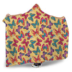 Retro Colorful Butterfly Pattern Print Hooded Blanket
