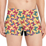 Retro Colorful Butterfly Pattern Print Men's Boxer Briefs