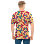 Retro Colorful Butterfly Pattern Print Men's T-Shirt