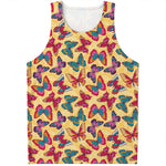 Retro Colorful Butterfly Pattern Print Men's Tank Top