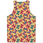 Retro Colorful Butterfly Pattern Print Men's Tank Top