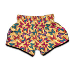 Retro Colorful Butterfly Pattern Print Muay Thai Boxing Shorts
