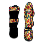 Retro Colorful Butterfly Pattern Print Muay Thai Shin Guard