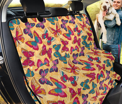 Retro Colorful Butterfly Pattern Print Pet Car Back Seat Cover