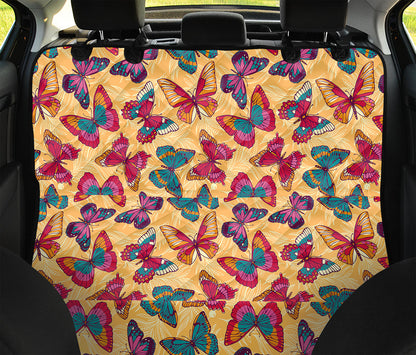 Retro Colorful Butterfly Pattern Print Pet Car Back Seat Cover
