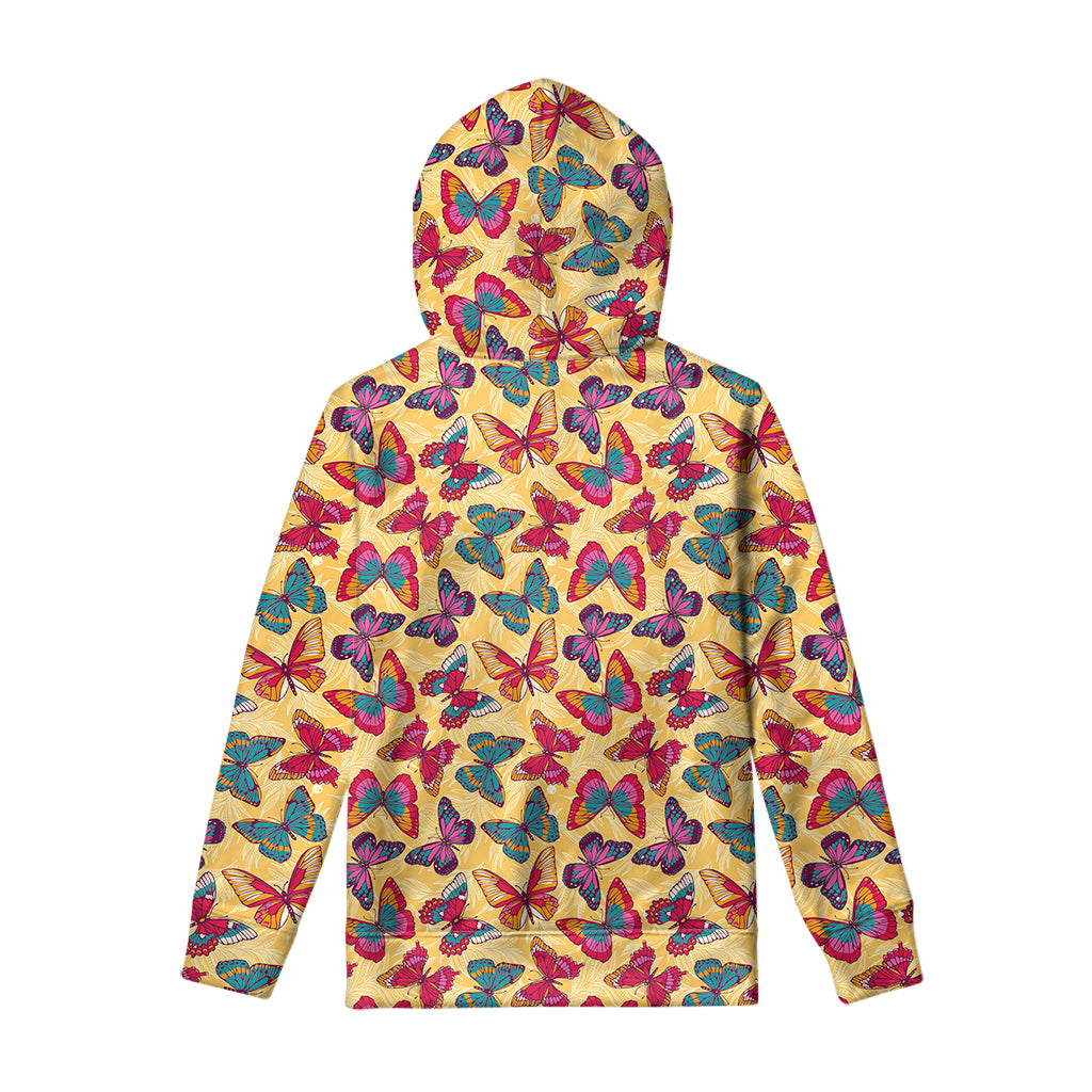 Retro Colorful Butterfly Pattern Print Pullover Hoodie
