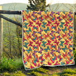 Retro Colorful Butterfly Pattern Print Quilt