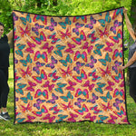 Retro Colorful Butterfly Pattern Print Quilt
