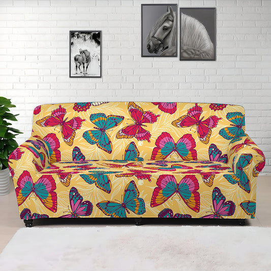 Retro Colorful Butterfly Pattern Print Sofa Cover
