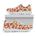 Retro Colorful Butterfly Pattern Print White Running Shoes