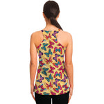 Retro Colorful Butterfly Pattern Print Women's Racerback Tank Top