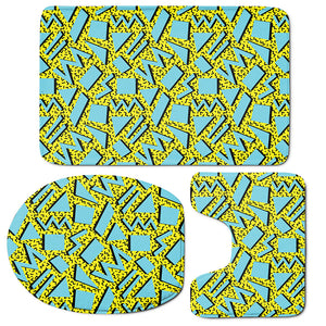 Retro Funky Pattern Print 3 Piece Bath Mat Set