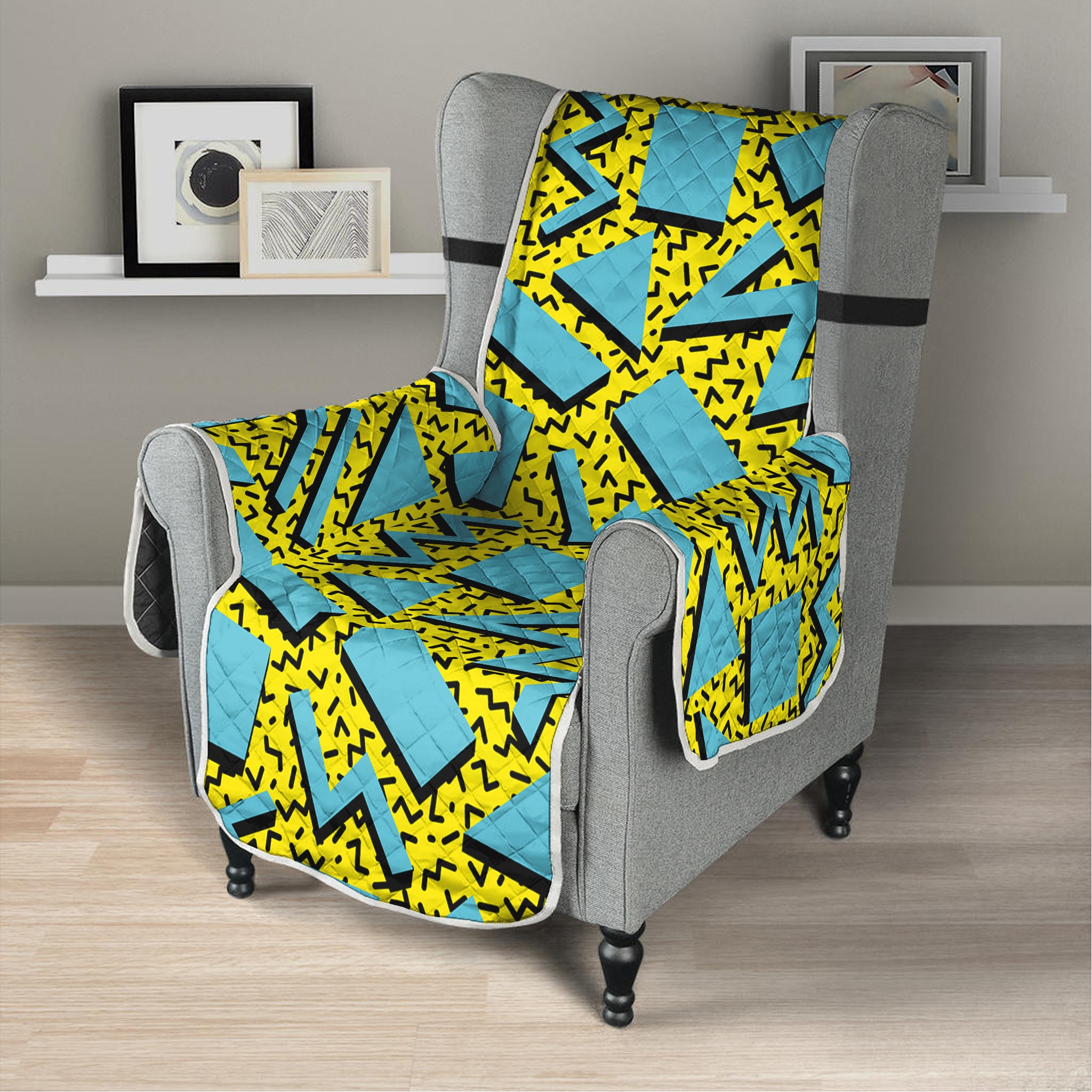 Retro Funky Pattern Print Armchair Protector