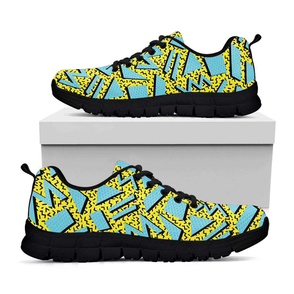 Retro Funky Pattern Print Black Sneakers