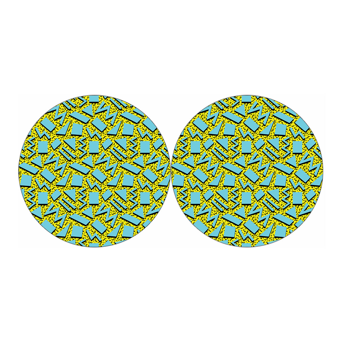 Retro Funky Pattern Print Car Coasters