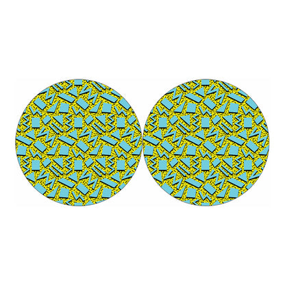 Retro Funky Pattern Print Car Coasters