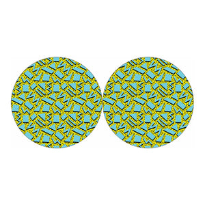 Retro Funky Pattern Print Car Coasters