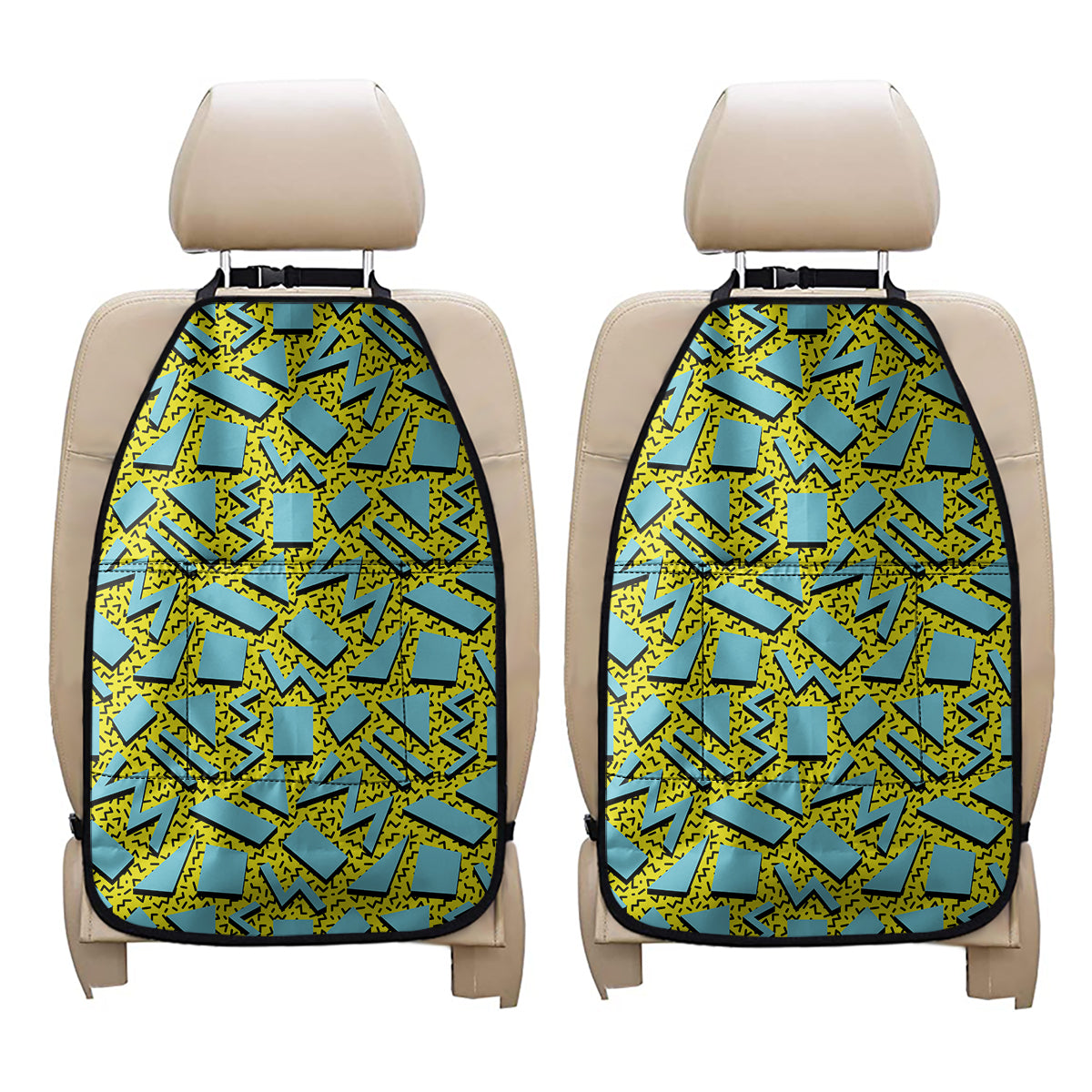 Retro Funky Pattern Print Car Seat Organizers