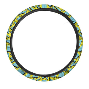 Retro Funky Pattern Print Car Steering Wheel Cover