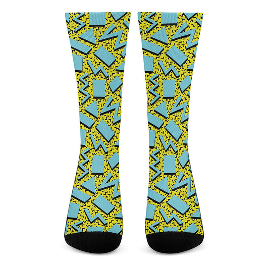 Retro Funky Pattern Print Crew Socks