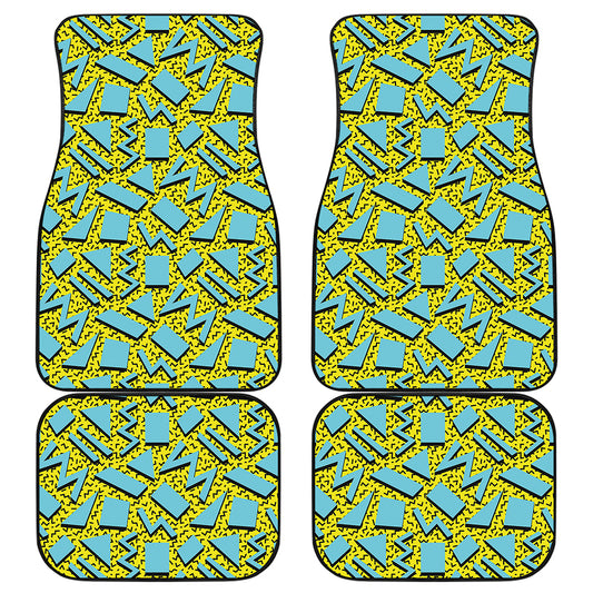 Retro Funky Pattern Print Front and Back Car Floor Mats