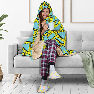 Retro Funky Pattern Print Hooded Blanket