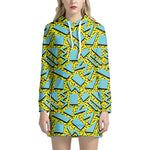 Retro Funky Pattern Print Hoodie Dress