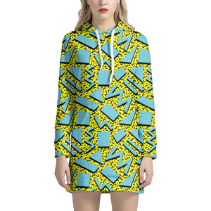 Retro Funky Pattern Print Hoodie Dress