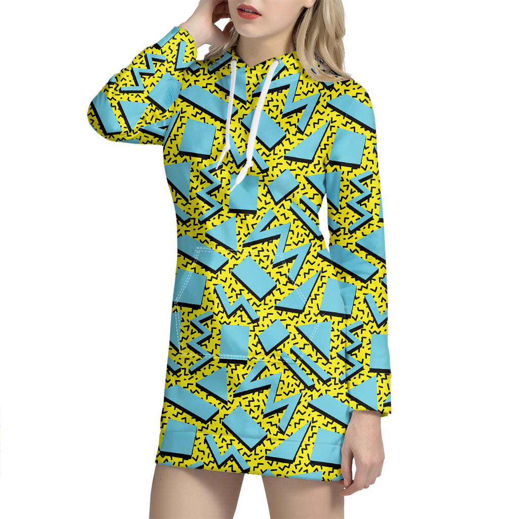 Retro Funky Pattern Print Hoodie Dress